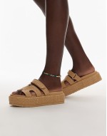 Big Discount Big Missile chunky flatform sandals in raffia natural